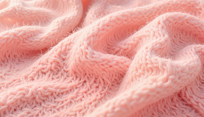 Textured pink knitted fabric background