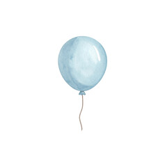 Isolated blue and white helium balloons for birthday party decoration