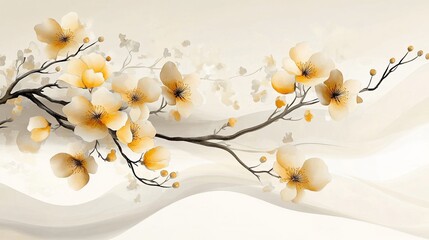 Elegant floral branch illustration on a light background for decorative use