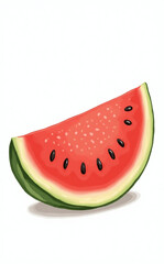 Colorful Watermelon Slice Illustration – Juicy Summer Fruit Clipart