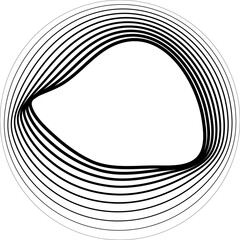 Circle lines with blend effect. Graphic elements halftone