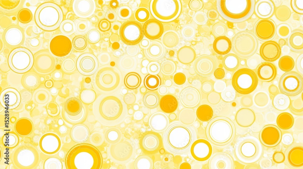 Aufkleber abstract yellow background with overlapping circular shapes and soft gradient layers, modern geometr