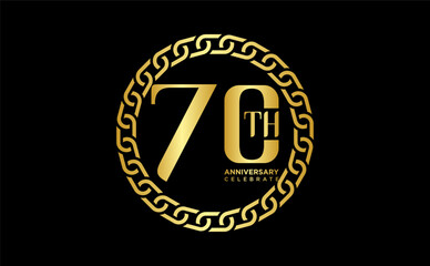 70th anniversary celebration background. with gold number