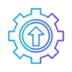 Process Workflow  Gear with an upward arrow 