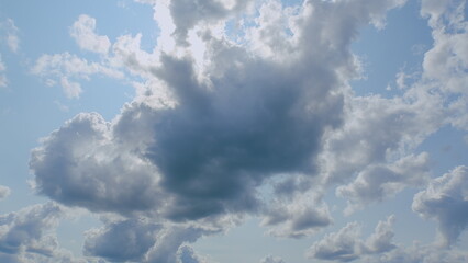 A Beautiful and Fluffy Cloudscape Set Against a Bright Clear Sky Filled with Peaceful Bliss