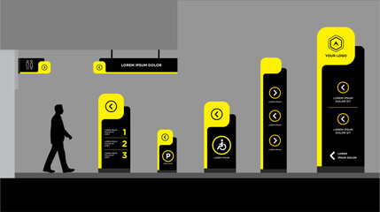 Exterior and interior signage template set corporate identity