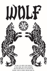 Illustration Of Streetwear Desaign And Wolf Animal Poster