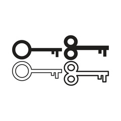 Key icon set. Key vector icon. Key symbol
