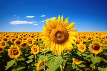 Obraz premium Sunflower landscape outdoors blossom.
