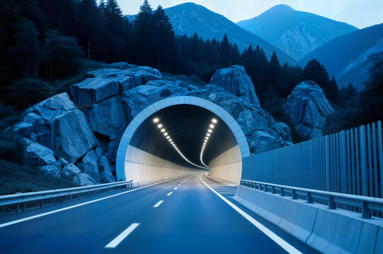 urban highway tunnel traffic concept concepto de tráfico en túnel de autopista urbana concept de circulation dans un tunnel autoroutier urbain tünel - Powered by Adobe