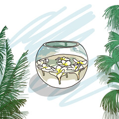 vector illustration of a tropical island