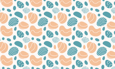 Playful abstract seamless pattern with hand-drawn textures
