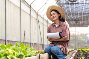 Children learn to grow vegetables and collect data from experimental vegetable plots in a...