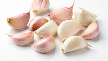 Garlic isolated in white background, Garlic cloves isolated in white background