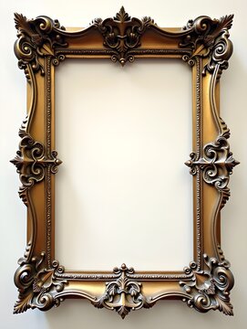 Ornate Vintage Frame with Intricate Scrollwork and Abstract Design