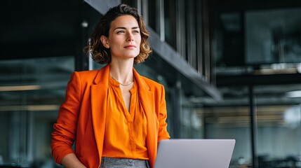 confident women reviewing project data by large office window 