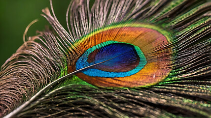 Obraz premium Vibrant Peacock Feather Close-Up