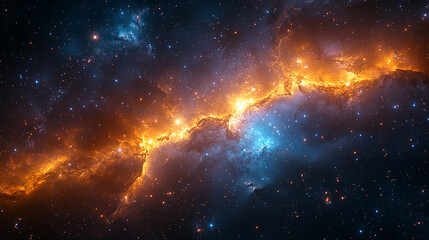 Galactic Nebula Filled with Vibrant Colors and Stars