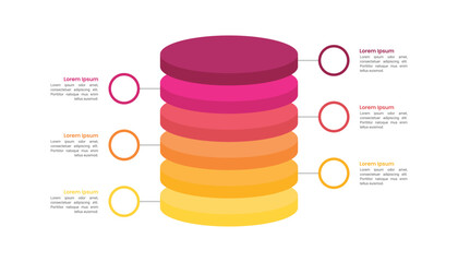 Stacked 3D layers Infographic Included 6 Layer