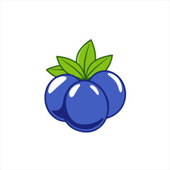 Flat Cartoon Blueberry Logo for a Natural Product Brand