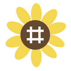 Flat illustration of single sunflower icon