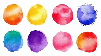 Delicate watercolor paint blobs create a bright and playful visual concept
