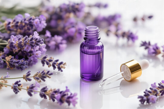 lavender essential oil in a bottle selective focus nature concept aceite esencial de lavanda en una botella enfoque selectivo naturaleza concepto huile essentielle de lavande dans un flacon lavanta