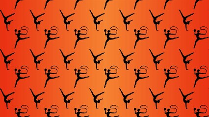 Naklejka premium Vector decorative gymnastics pattern 