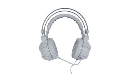 Headphones. 3D render grey over ear headphone isolated on white