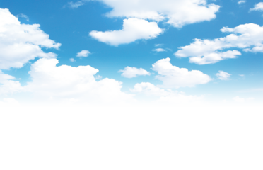 blue sky with clouds on white background