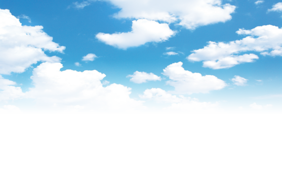 blue sky with clouds on white background