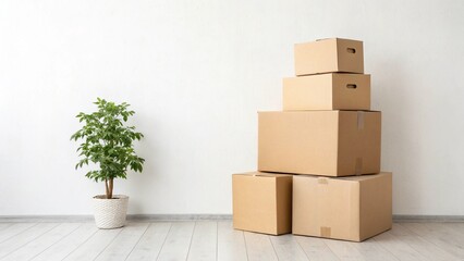 cardboard boxes on the floor