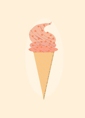 ice cream on a light background,