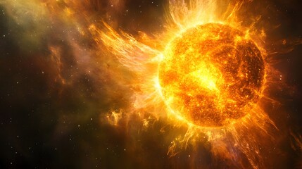 Close-up view of sun surface with violent activities.