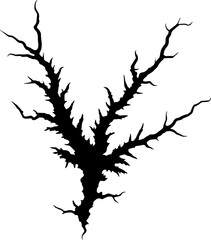 Minimalist vector line map of a lake, designed with precise, organic contours and clean monochrome strokes. 