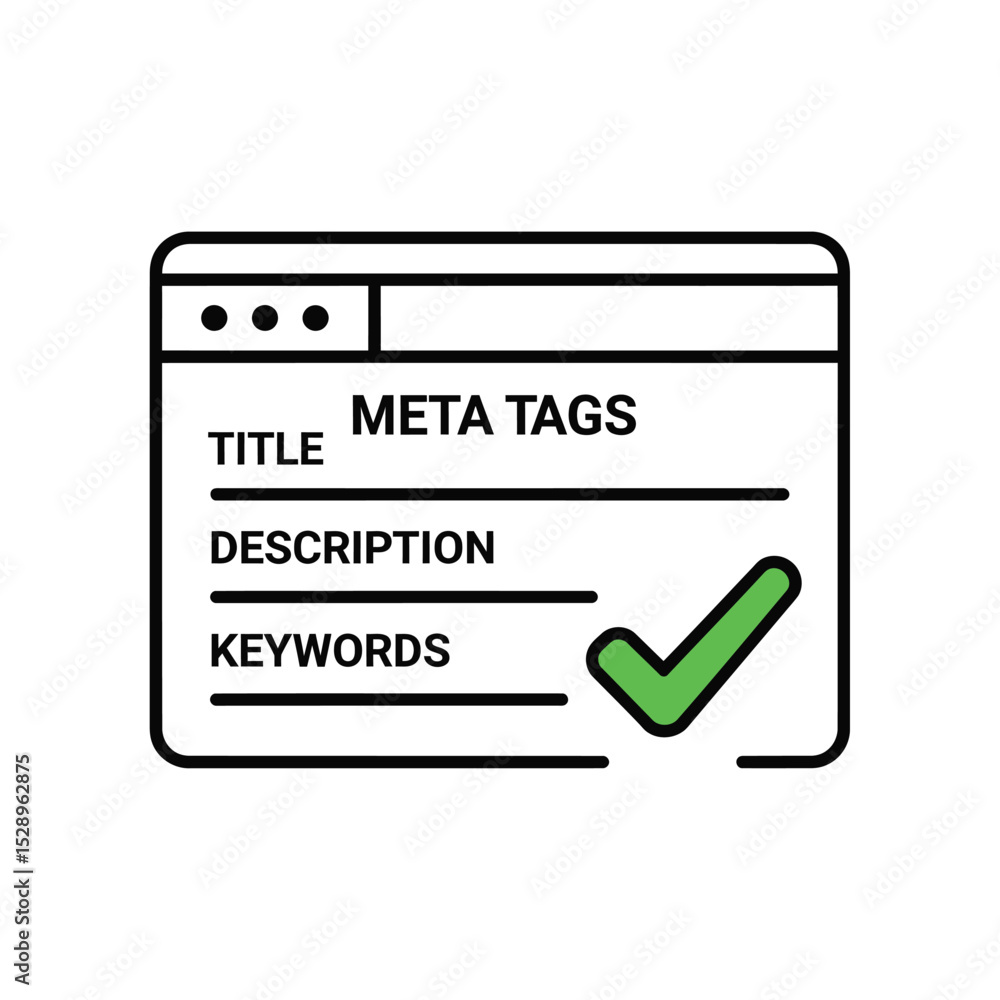 Poster website meta tags optimization checkmark icon