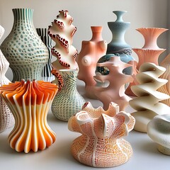 Spanish graphic designer doing designing 3D abstract form