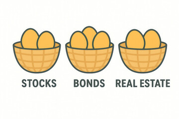 Diversification Strategy – Financial Risk Management Concept with Investment Baskets Illustration