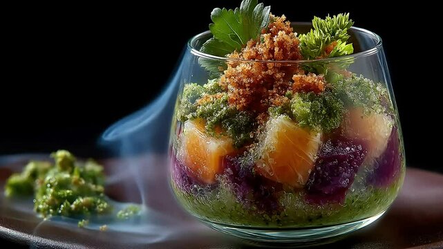 Smoked Salmon Appetizer with Gourmet Dish.