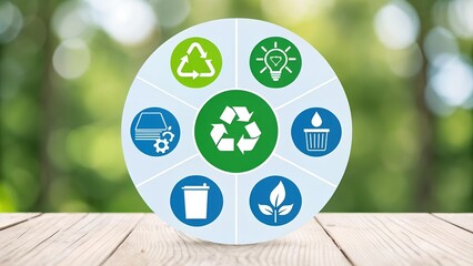 Circular economy infographic with eco icons