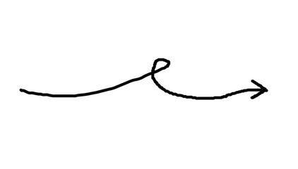 Hand drawn arrow vector. Simple arrow isolated on white background. Arrow mark icon, grunge arrow paint.