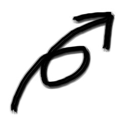 Grunge hand drawn arrow vector. Simple arrow isolated on white background. Arrow mark icon, arrow paint.