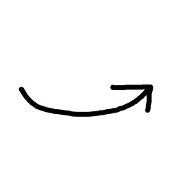 Hand drawn arrow vector. Simple arrow isolated on white background. Arrow mark icon, grunge arrow paint.