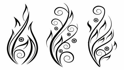 Fototapeta premium Three Decorative Floral Design Elements