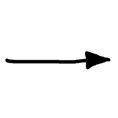 Hand drawn arrow vector. Simple arrow isolated on white background. Arrow mark icon, grunge arrow paint.