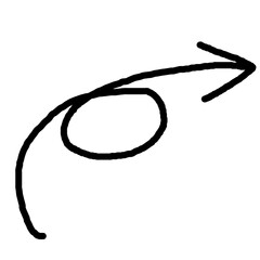 Hand drawn arrow vector. Simple arrow isolated on white background. Arrow mark icon, grunge arrow paint.