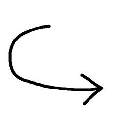 Hand drawn arrow vector. Simple arrow isolated on white background. Arrow mark icon, grunge arrow paint.