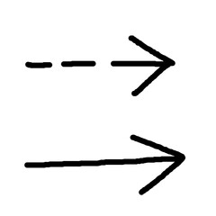 Hand drawn arrow vector set. Simple arrow isolated on white background. Arrow mark icon, grunge arrow paint.