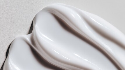 Macro view of smooth white skincare cream for beauty and self-care design