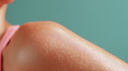 Radiant skin macro with light shimmer highlighting smooth texture